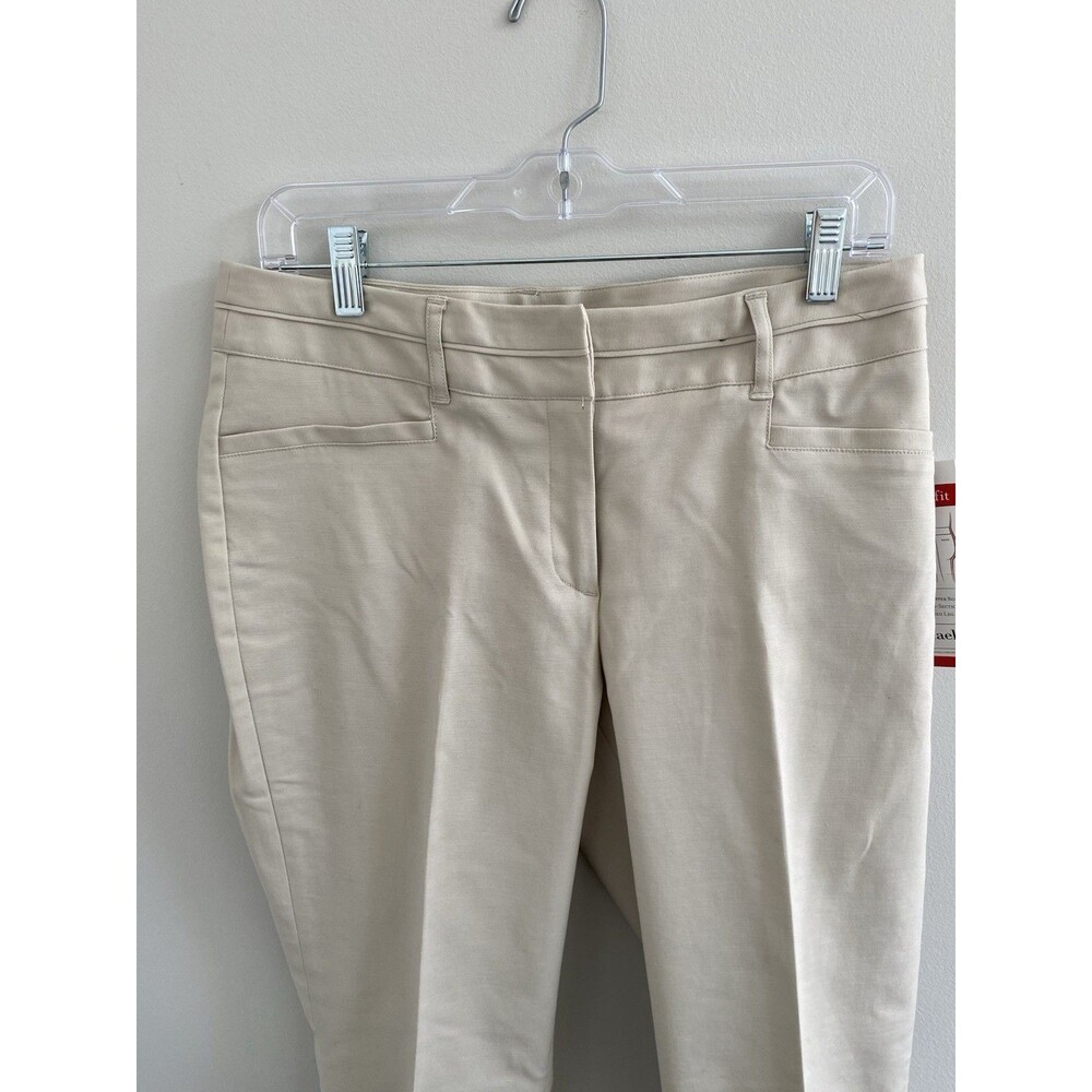 New RAFAELLA Women’s Beige Classic Fit Dress Ankle Pants Size 8 Cotton Blend - Picture 3 of 10